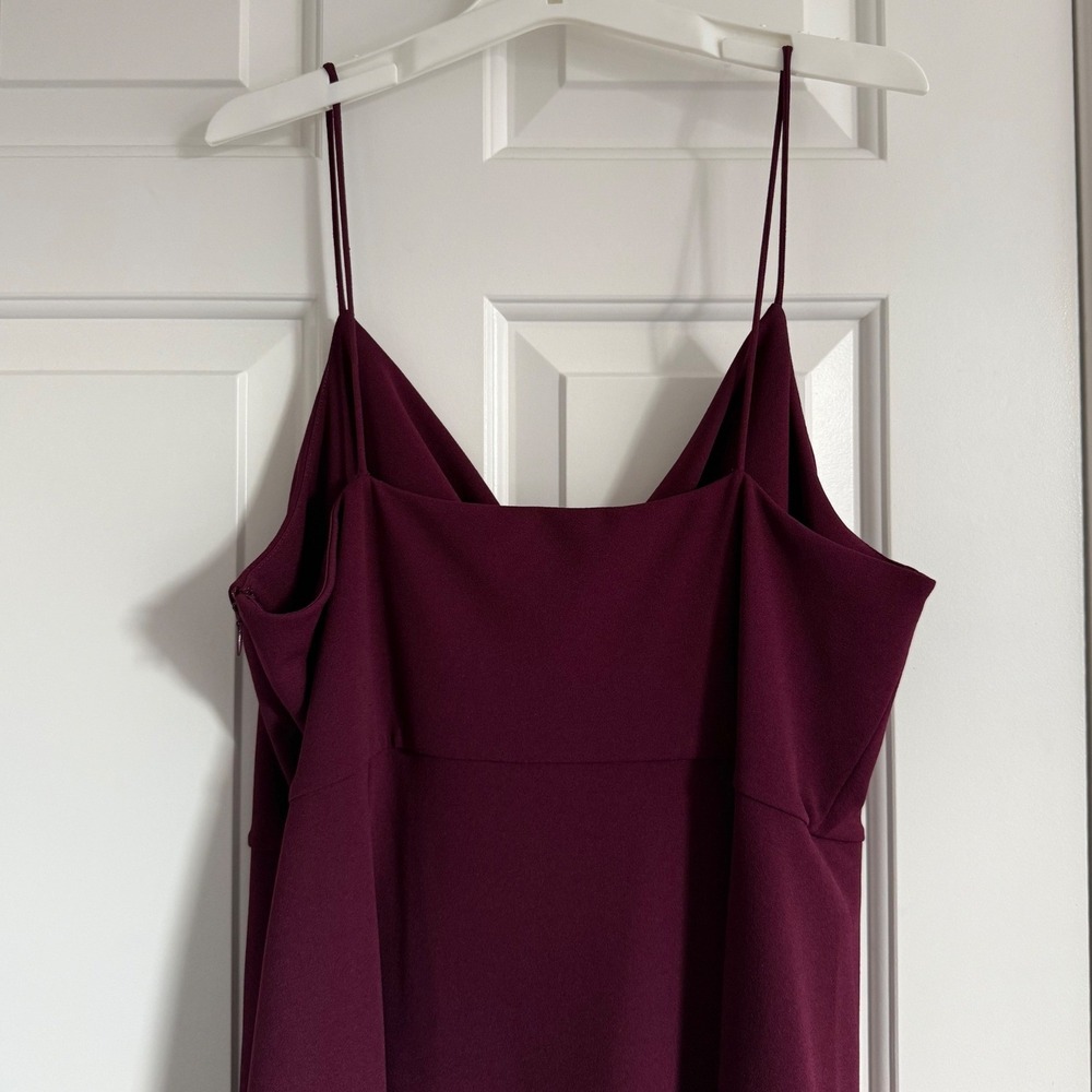 Sachin & Babi Paulina Gown Size 14 Deep Wine Formal Cowl Neck Crepe Dress NWT - Picture 8 of 11